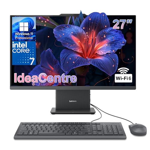 Image of Lenovo 2026 IdeaCentre 27 inch All-in-One Desktop PC for Home and Office, Copilot AI, Intel Core i7-13620H 10-Core 4.9GHz, 8GB DDR5 RAM, 512GB PCIe SSD, Webcam, Harman Audio, WiFi 6, Windows 11 Pro