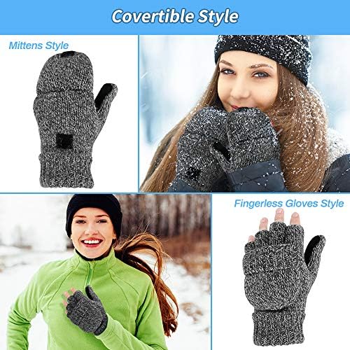 Winter Fingerless Gloves Brynnl Halffinger thermal gloves Knit Warm