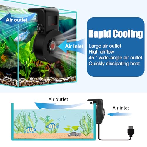 Ventilador de acuario DONGKER con gran angular de 45 grados y conector USB para agua dulce 4