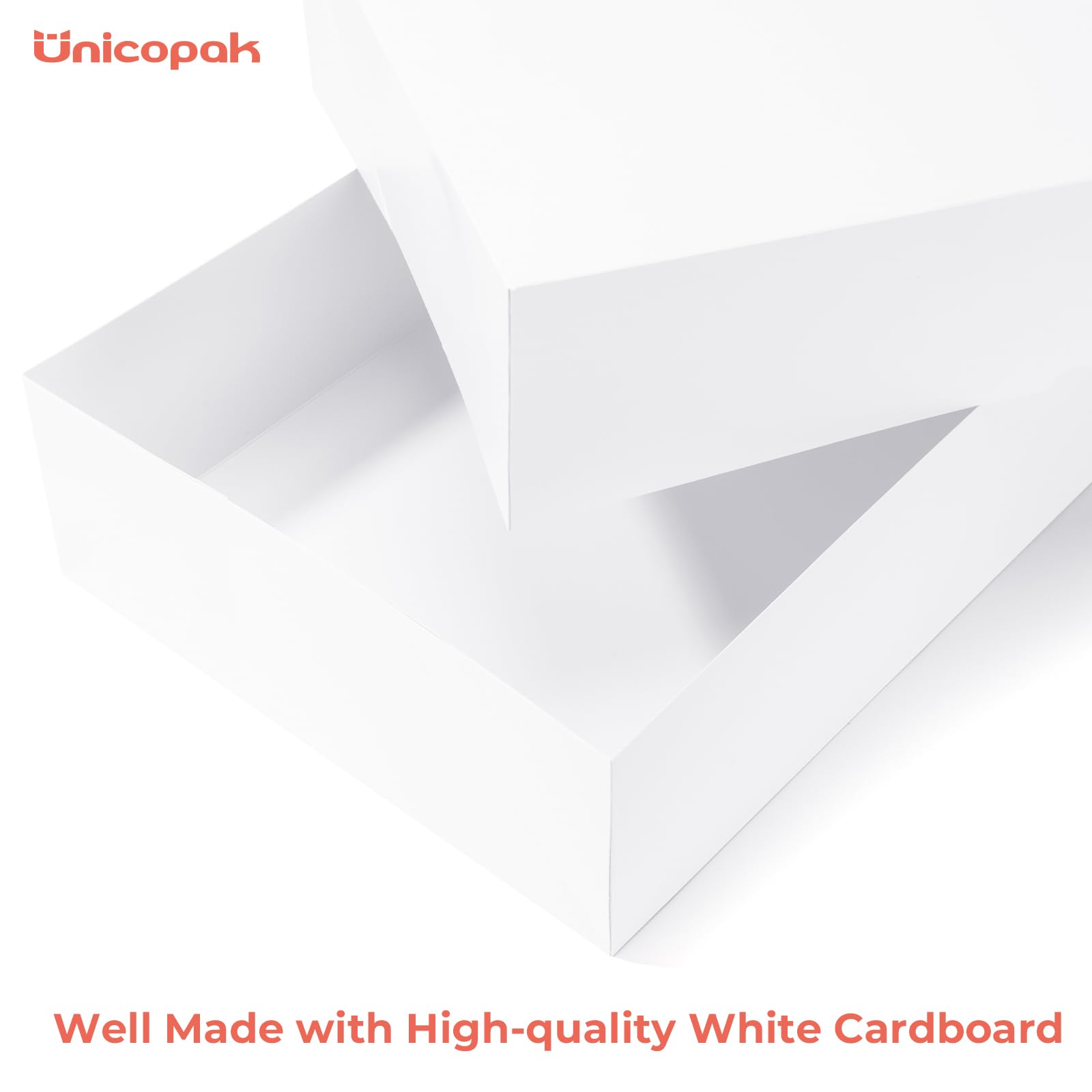 UnicoPak Paquete de 12 cajas de regalo de cartón blanco extragrandes de 4 pulgadas de alto con tapas para regalos, 17 x 11 x 4 pulgadas