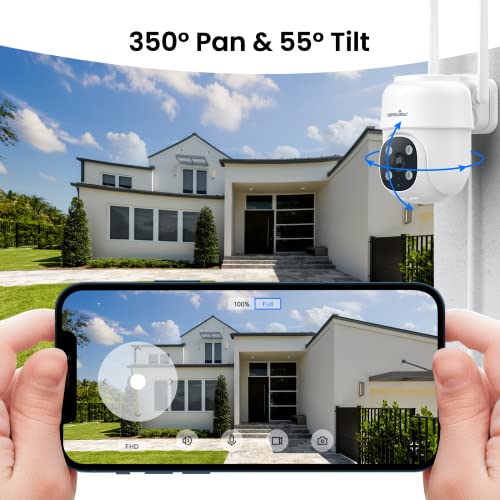 Wansview 2K Outdoor Security Cameras - 2.4G WiFi, Color Night Vision, 24/7 SD Card Storage (2-Pack)