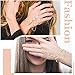 8 Pieces Hand Chain Set Ring Bracelet Hand Chain Tassel Crystal Finger Bracelet Bohemian Jewelry for Women (Elegant)