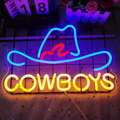 Cowboy Neon Sign Dimmable Cowboy Hat Neon Sign Handmade Cowboy Neon