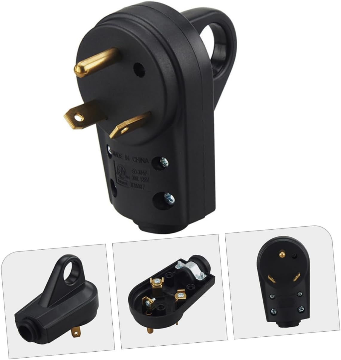 Rv Plug Male Prong Electrical Plug Adapter Easy Unplug Design Detachable Trailer Connector for Campers Compact and Portable for Camping Travel