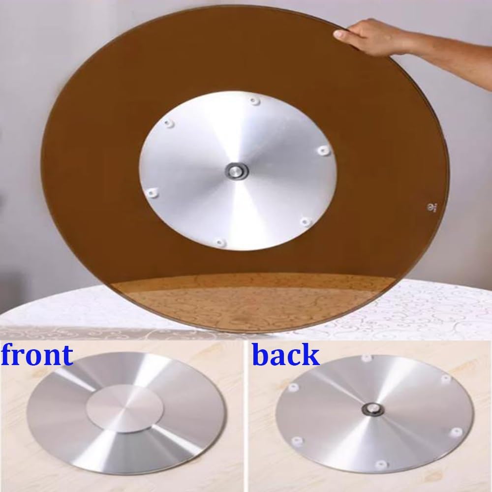 Piano Girevole in Vetro Marrone Grande Lazy Susan Vassoio Girevole Rotondo