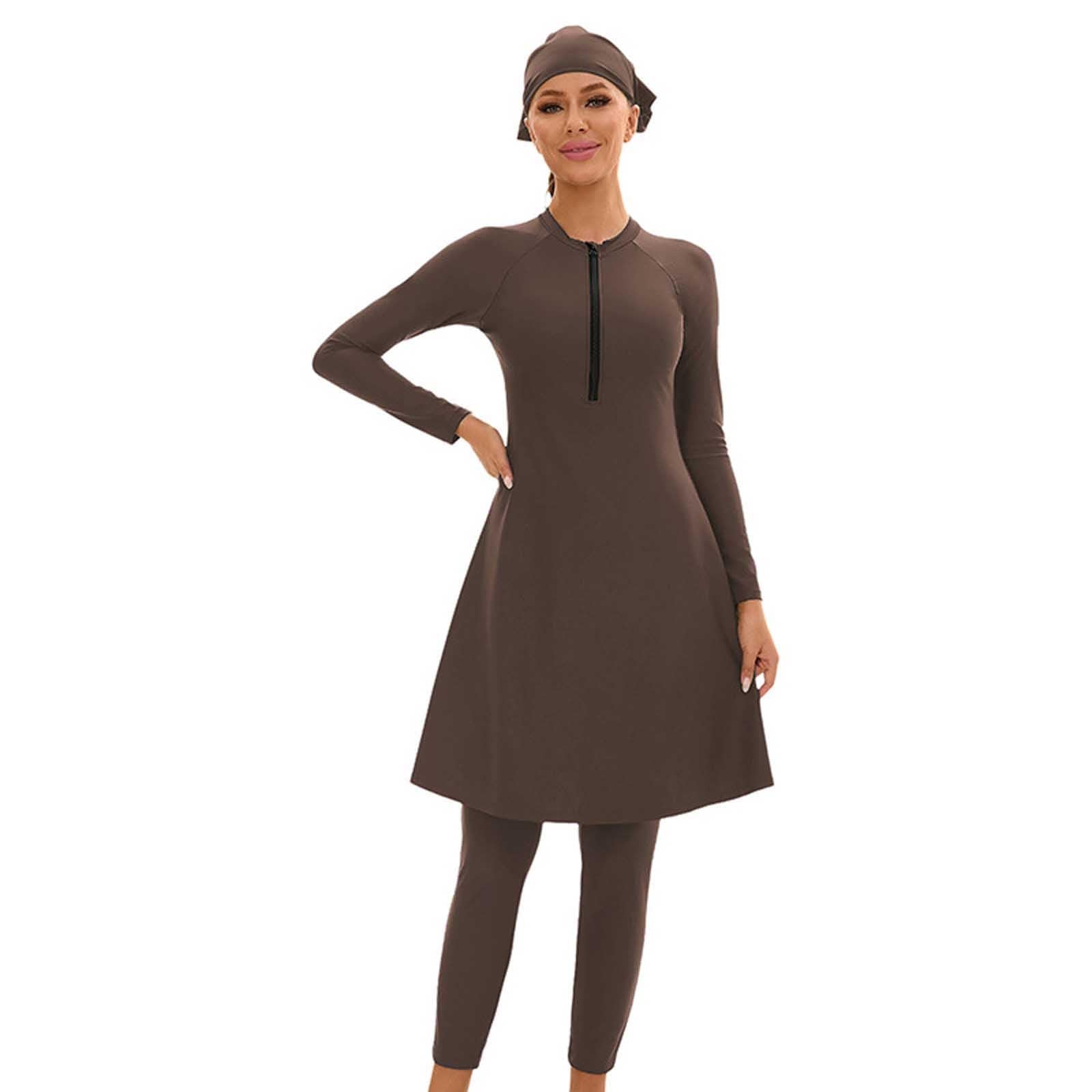 Burkini Damen: Muslimische Badeanzug Uv Rashguard Slim Fit Bauchweg Schwimmanzug Bademode Große Größe Shape Swimsuits for Women Swim Suit Push Up Badeanzüge Swimwear