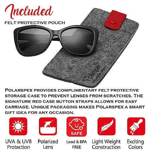 Polarspex Girls Sunglasses - Polarized Kids Sunglasses,Cateye Toddler Sunglasses (Black + Chevron Print | Polarized Smoke) #TOP1