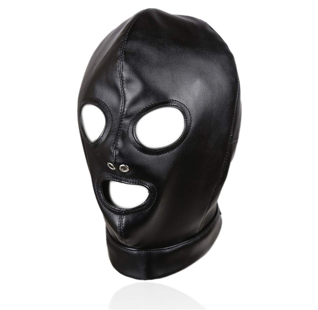 黒 合皮　全頭マスク Amazon.co.jp: [Kipzeui] SMフェティッシュレザーフード