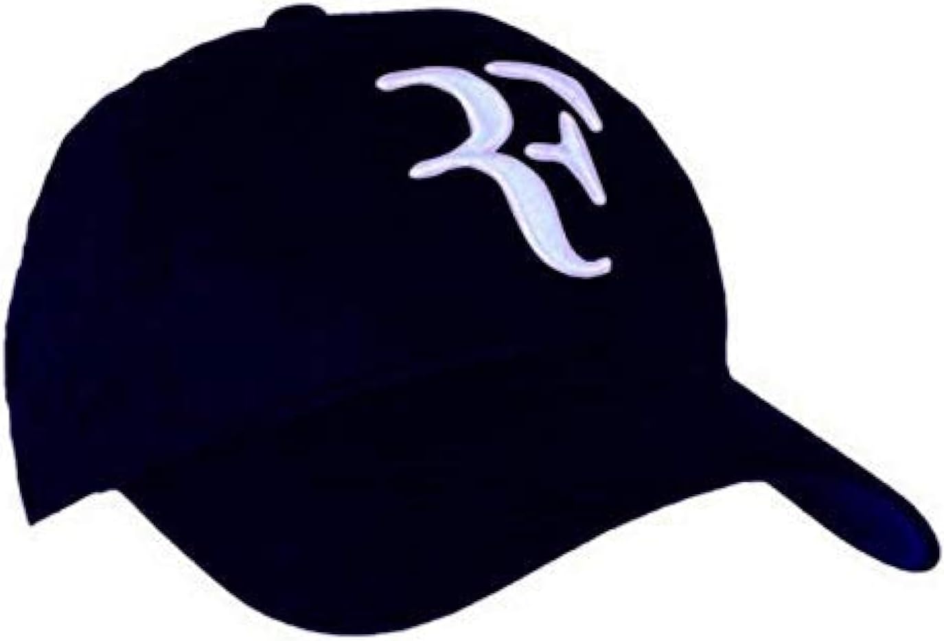 ™ Unisex Cotton Embroidered RF Cap with Back Adjustable Strip (Black/White, Free Size)