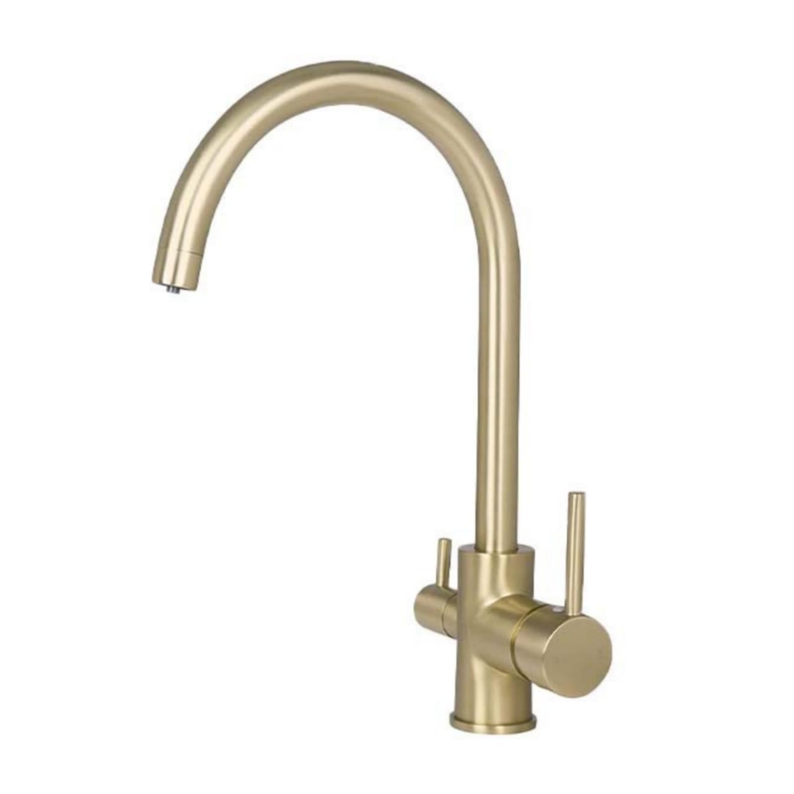 Grifo Osmosis 3 Vias Oro Cepillado Grifo de Cocina Fregadero Osmosis con Palanca Doble Mezclador Grifo de Cocina para Agua Potable