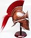 Medieval King Leonidas Armor Spartan 300 Roman Helmet on Wooden Stand Rustic Vintage Home Decor Gifts