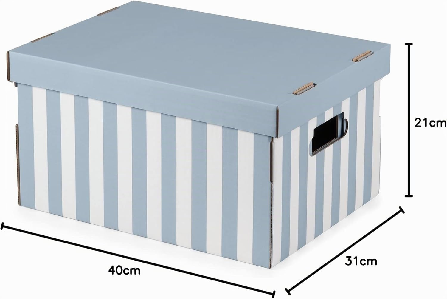 Compactor Set de 2 Cajas de Cartón para Camisas MARINIERE, Tamaño M, 40x31x21 cm, Color Azul, Fibra de Bambú -