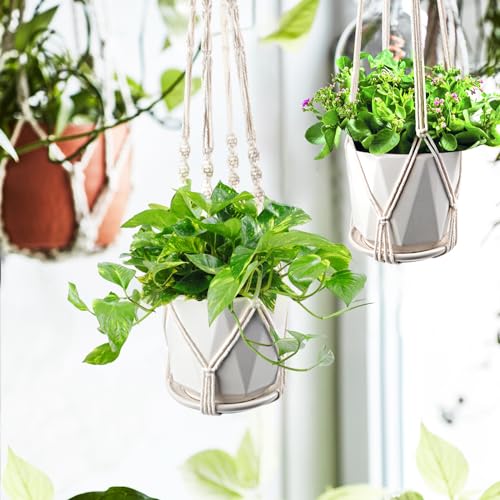 Petutu Makramee Blumenampel 4er Set für Innen- und Außenbereiche – Bild 5