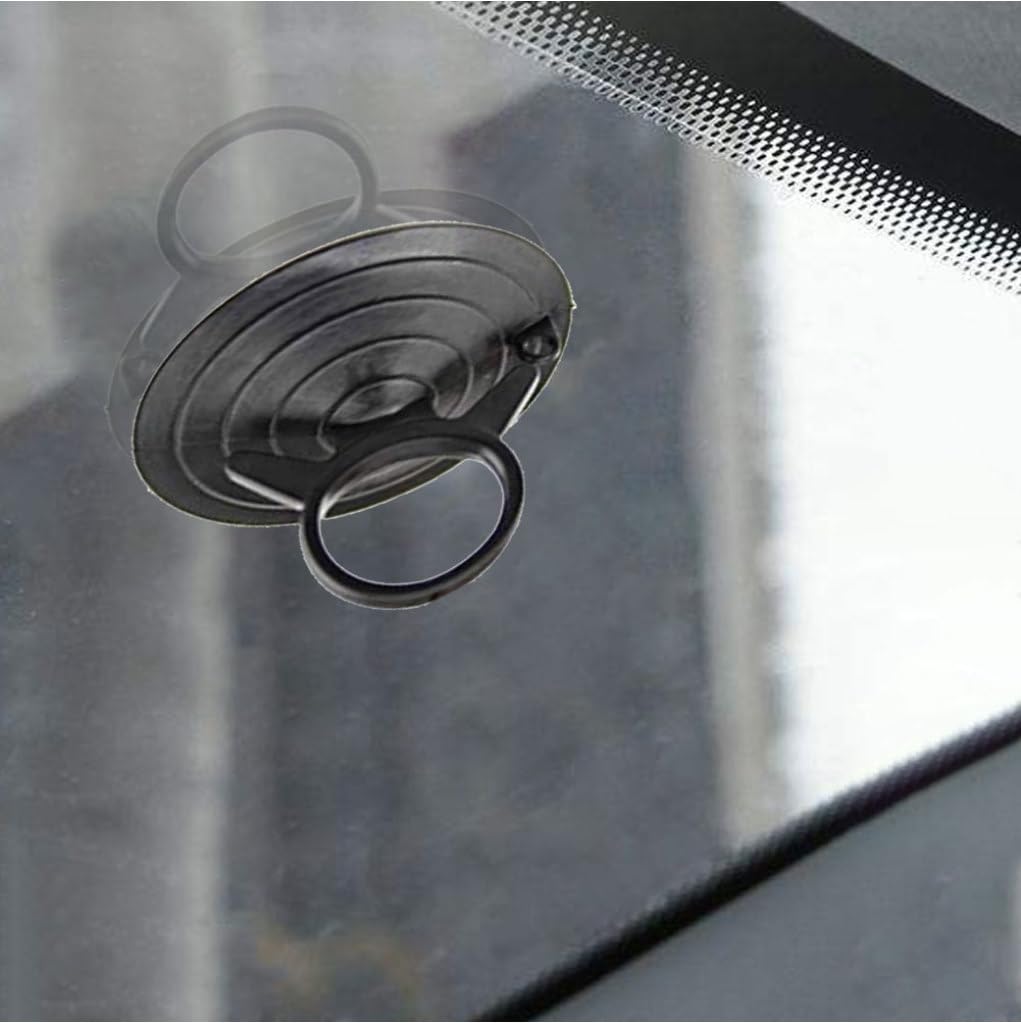 Tazas de succión, 10 Piezas de 4,5 cm de Vidrio pequeñas Tazas de succión con Anillo de tirón, Tazas de succión de Ventana del automóvil, Almohadillas de Sucker para Visor automotriz (Negro)