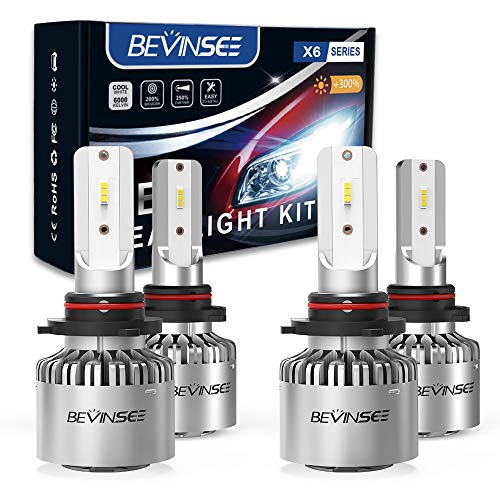 Image of Bevinsee Combo 9005 & 9006 LED Headlight Fog Light White Bulbs,4pcs