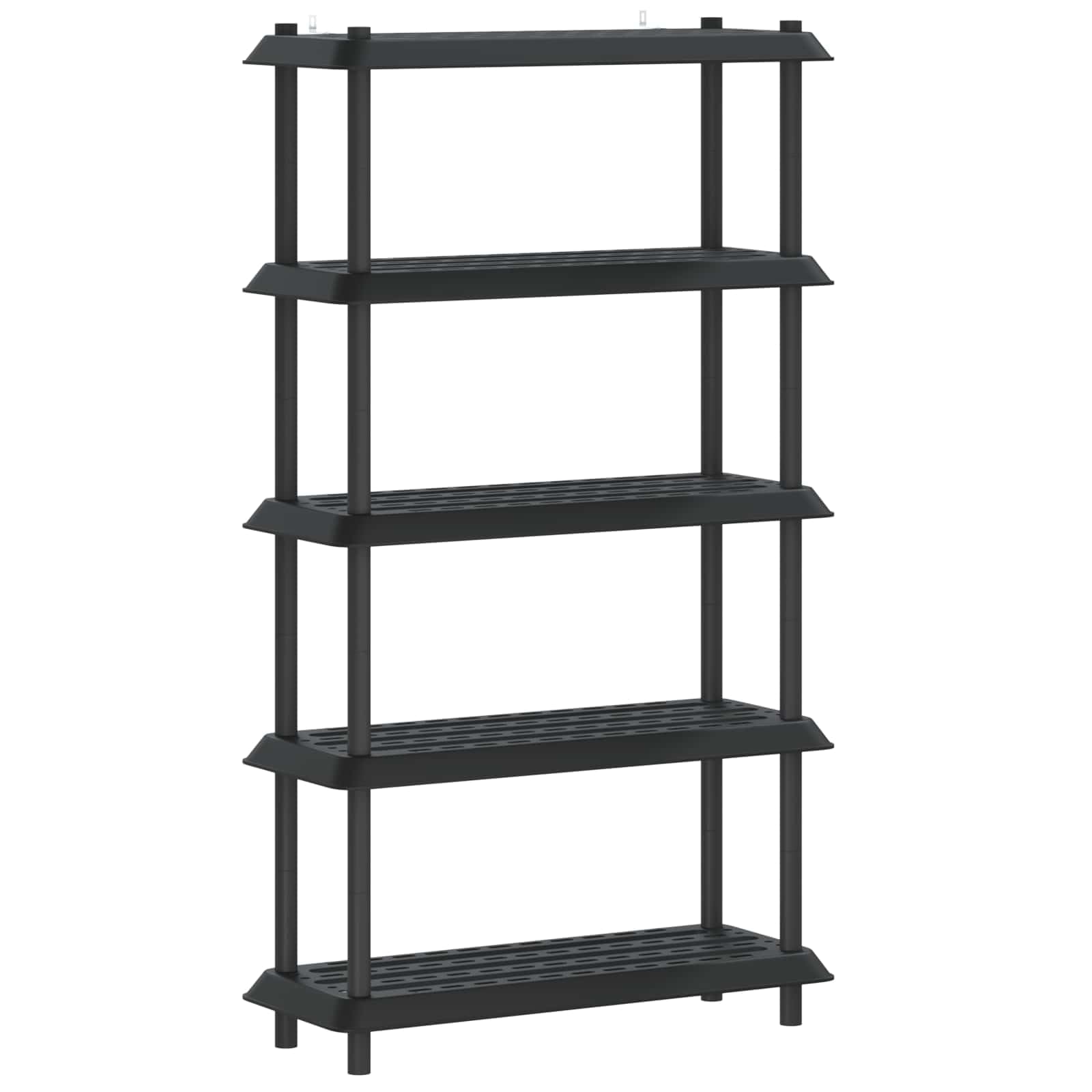 Scaffale in plastica a 5 ripiani, 100 x 40 x 177 cm, in polipropilene, antracite | Scaffale in plastica resistente alle intemperie a 5 ripiani con fori di drenaggio per balcone, garage, terrazze e dispensa.