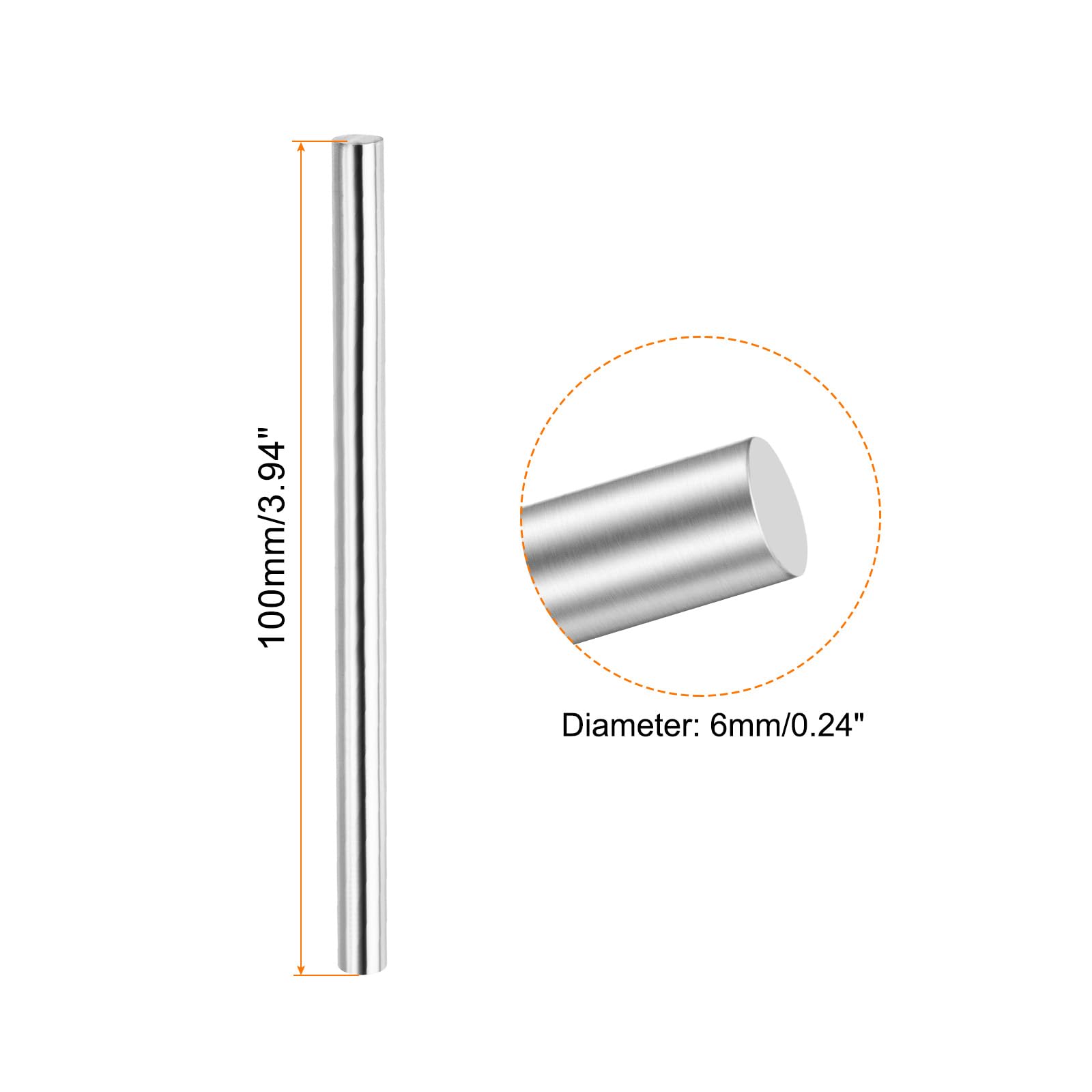 Asta Tonda Acciaio Inossidabile 304 – 4mm X 150mm Per Modellismo Fai-da-Te (Aerei, Navi, Auto) – 2 Pezzi