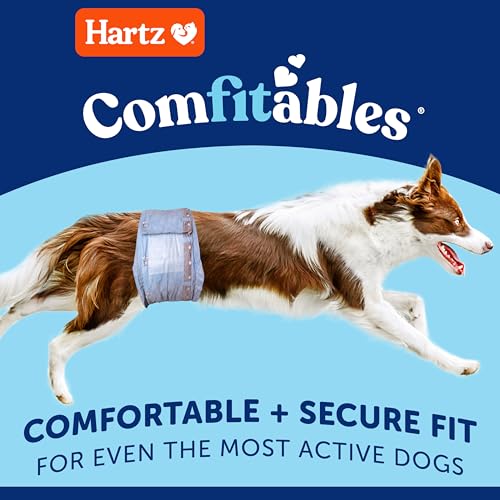 Hartz Comfitables Disposable Male Dog Wraps with Stretchy Waistband, Medium 36 Count