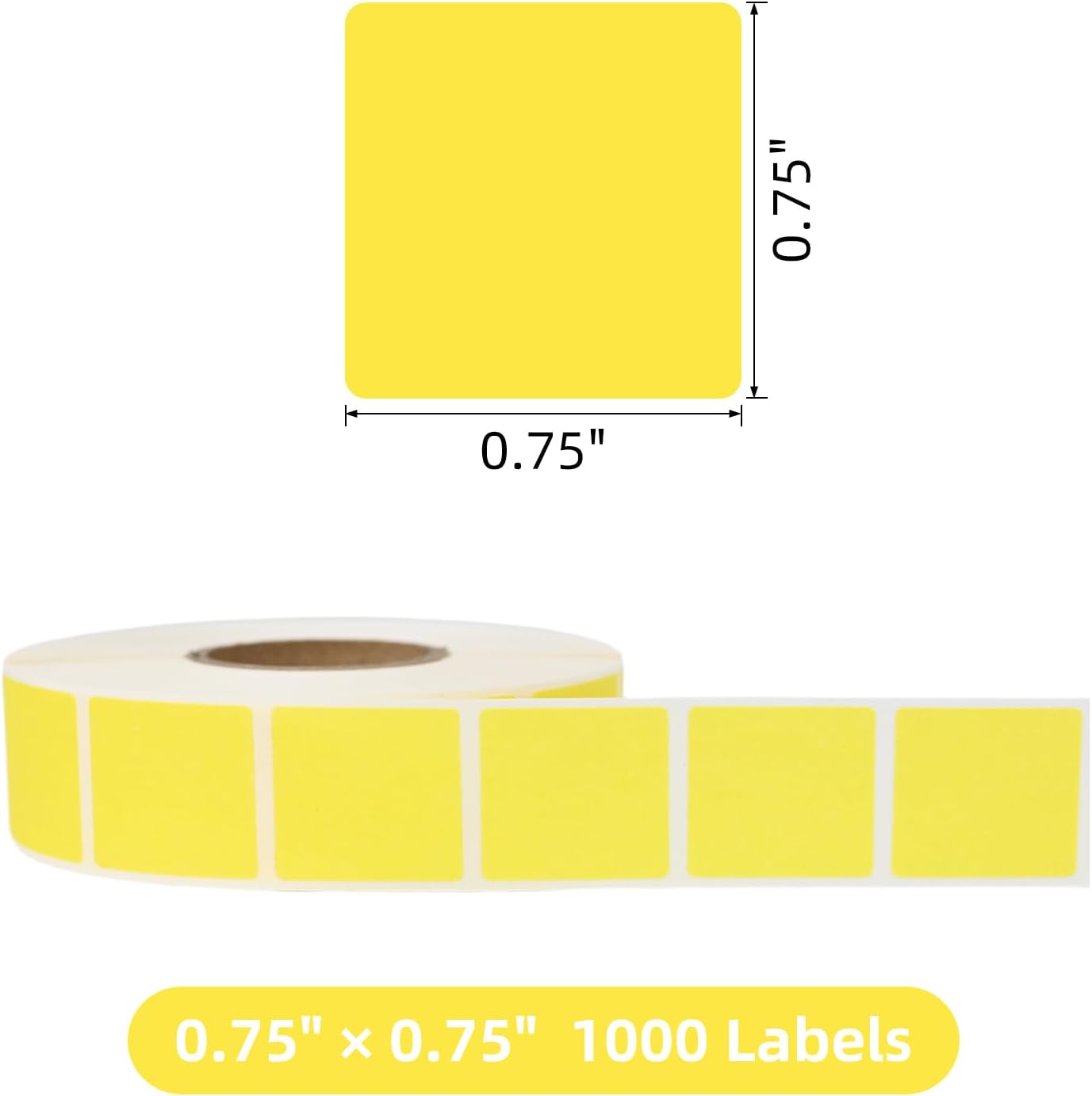 LLIKED 1000 Pcs HACCP Yellow Dissolvable Labels 3/4" x 3/4" Square Labels image 2