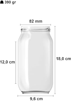Afracam 1000 ml Clear Glass Jar 1000 cc Canned Glass Jar with Metal Lid 6 Pieces (Transparent, 1000 cc)