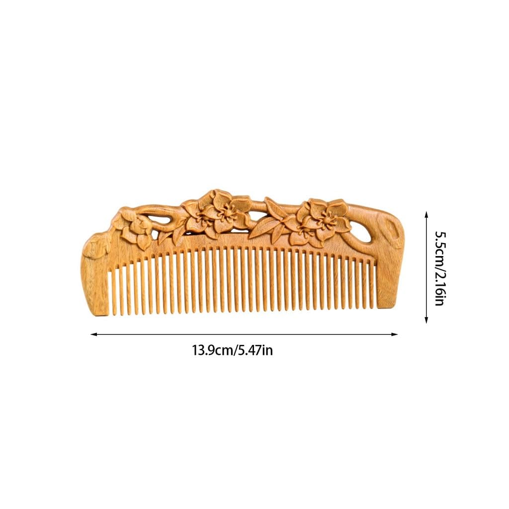 Peine de Madera para Alisar el Cabello para Hombre, antiestático, de Viaje (Talla única)