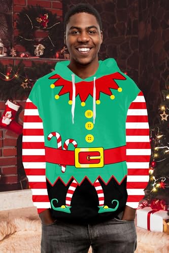 Ugly Christmas Hoodies for Men Women Xmas Funny Cool Sweatshirt Pullover With Pocket M-XXL4