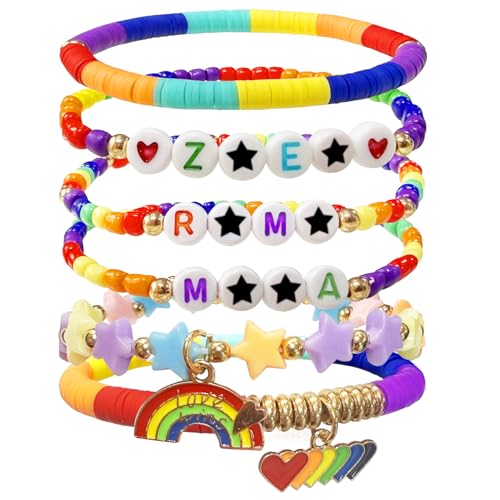 6 Pcs Friendship Bracelets, Korea-pop Demon Inspired Beaded Bracelets,Stackable Colorful