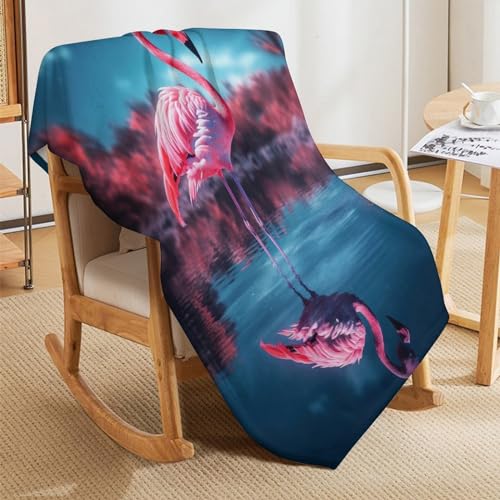 Couverture en flannel haut de gamme impression 3D flamant - 8