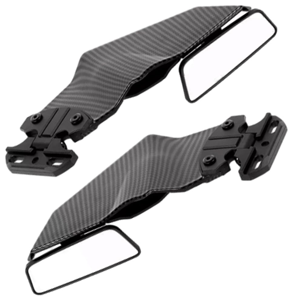 Baceyong Specchietti retrovisori per motocicletta, manubrio, specchietti laterali, compatibili con Yamaha YZF R1 R6 1998–2006, finitura in fibra di carbonio