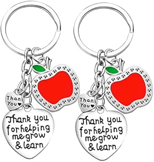 2PCs Teacher Gifts Keyring Teacher Appreciation Gift Teacher Gifts for Women Key Ring Teachers Day Birthday Graduation Christmas Gift