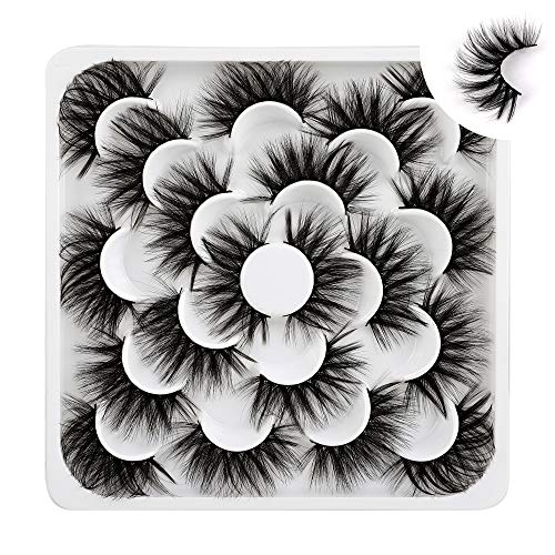10 Pairs False Eyelashes 20MM Lashes Wholesale Faux Mink Dramatic Fake Eyelashes Fluffy Volume Reusable 8D Luxurious Dramatic Lashes Pack