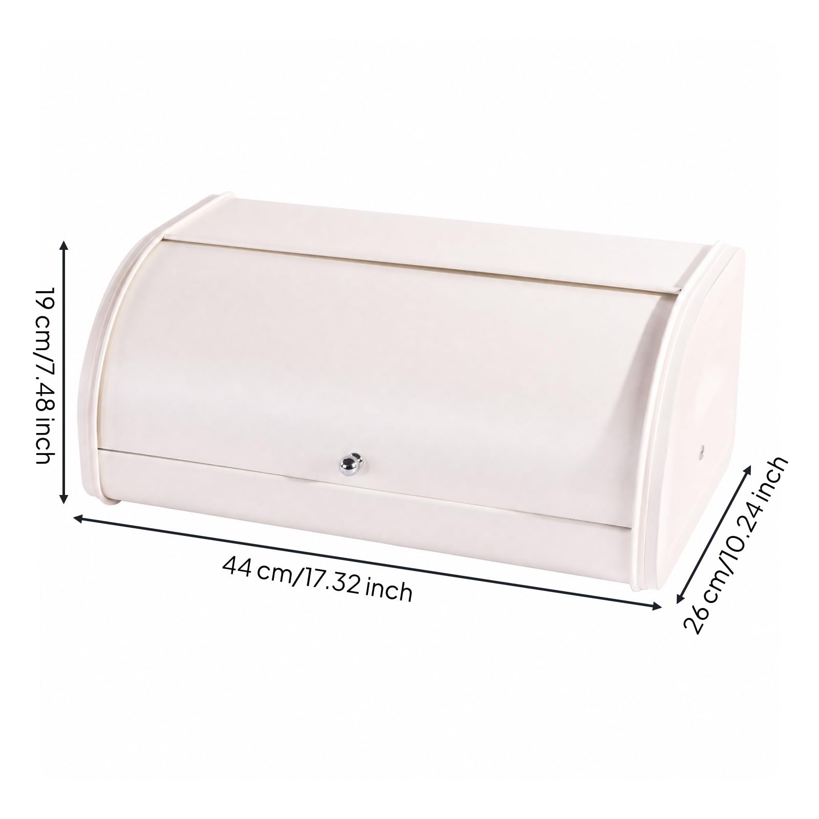 Ronyme Caja Japonesa Metálica con Tapa Enrollable Estilo Nórdico Contenedor Pan Escandinava Metal Contorno bajo para Estación Refrigerios Familiar,