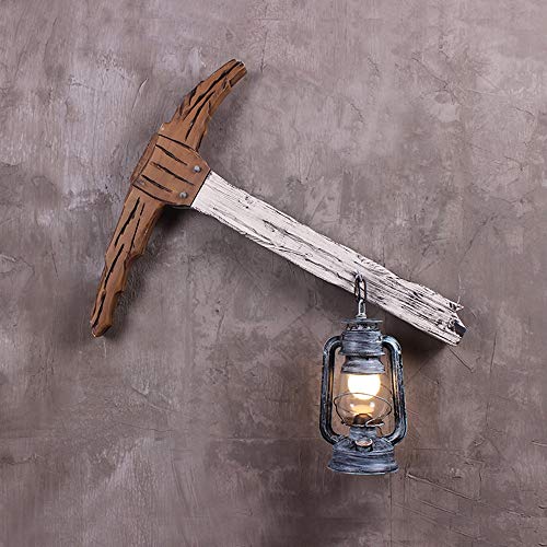 Lámpara de pared decorativa de madera para restaurante o bar retro