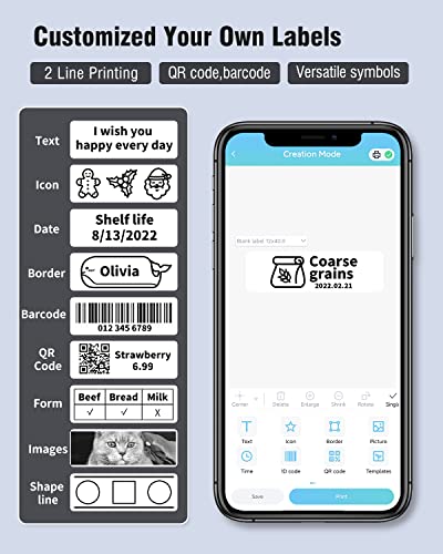 Phomemo Label Printer-D30 Label Maker With Tape,Sticker Maker Machine,Portable Bluetooth Mini Labeler,For Office Home School Organization,Android Ios,Gift For Women Men,Usb Recharger-Dark Grey #TOP3