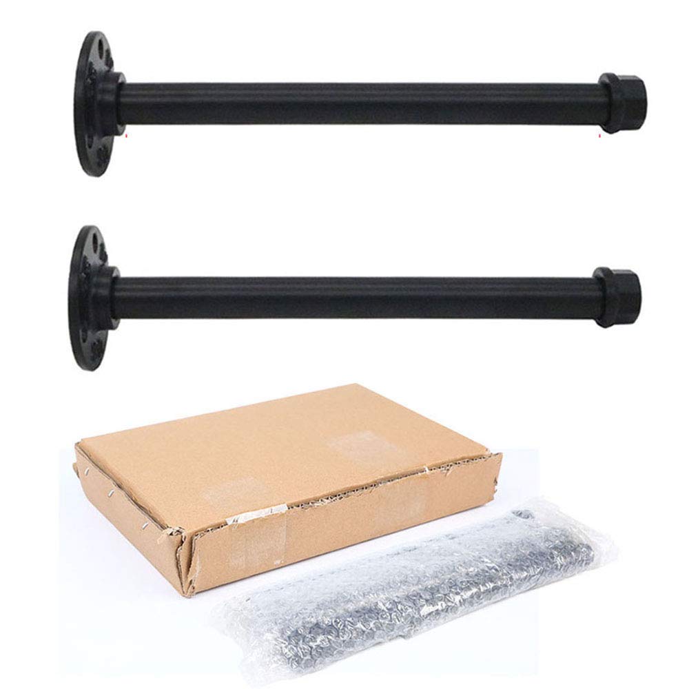 Soportes de estante resistentes, soportes de pared decorativos de tubo de hierro para, soportes de metal rústico negro, soporte de estantería para estante industrial, 4 piezas de soportes de brida vin