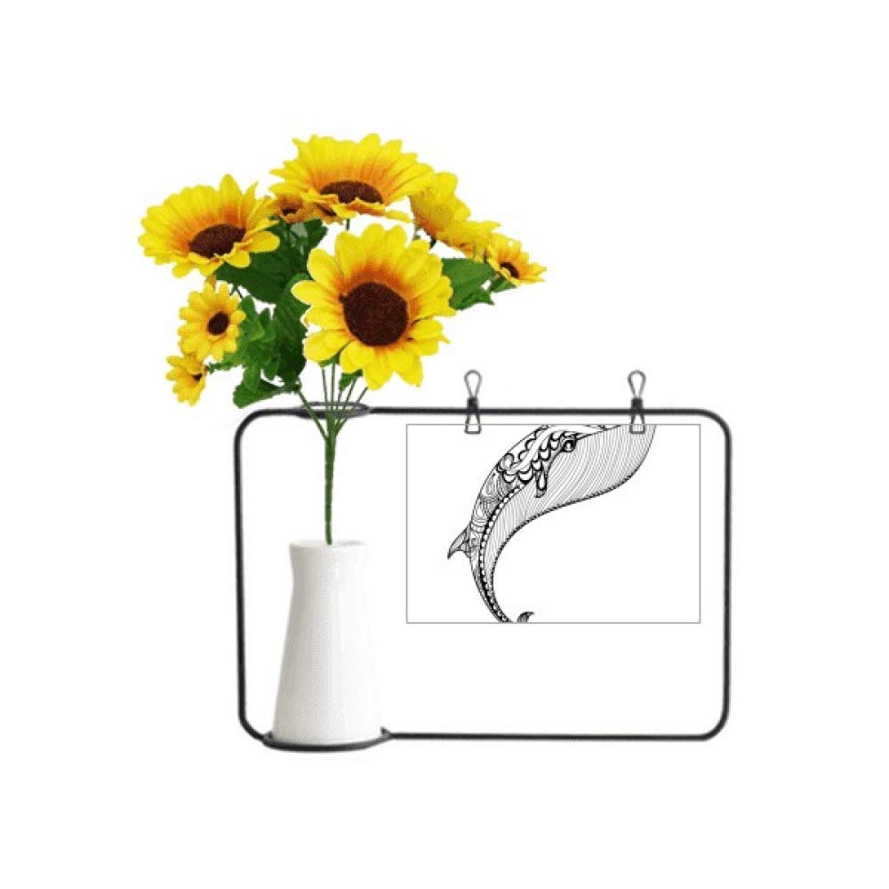 Carte de bénédiction baleine bleue art déco pour vases et bouteilles décoratives
