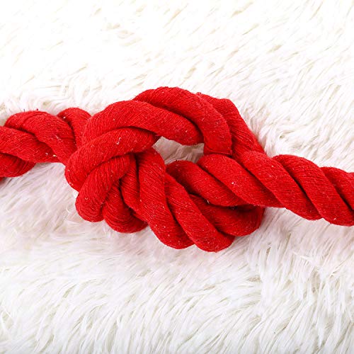 AILINDA Cuerda de algodón Trenzado Natural de 4/5 Pulgadas, Cuerda Triple de 10 m, Gruesa para Deportes, Manualidades, Uso al Aire Libre, Cuerda de Guerra (20 mm x 10 m) (Rojo) Cover