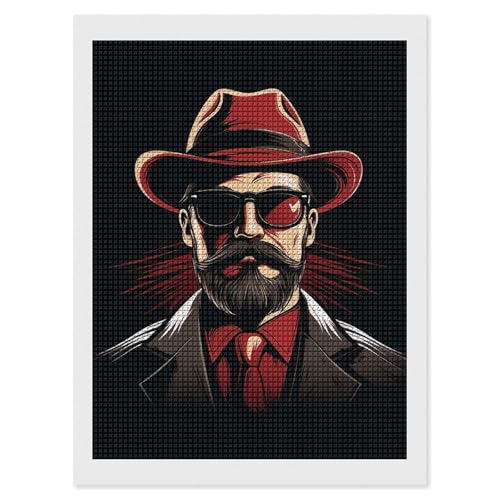 Peinture diamant Barbe Noire 30x40 cm FodPand Diamonds avec strass carrés