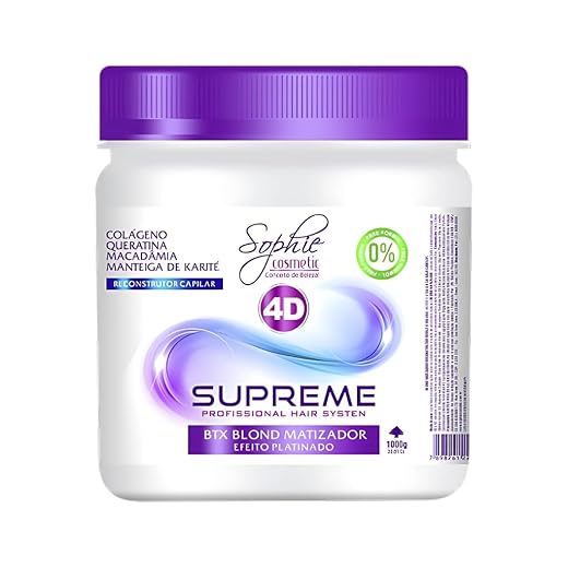 Botox 4D Matizador, Tratamento Capilar com Colágeno e Queratina, 1kg, 0% Formol - Sophie Cosmetic