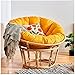 Cuscino per Sedia Papasan, Cuscino per Balcone per Divano da Salotto Impermeabile Cuscino per Sedia a Dondolo amache pensili Addensare Sedia Rattan Rotondo Cuscino per Sedi(Size:120cm,Color:giallo)