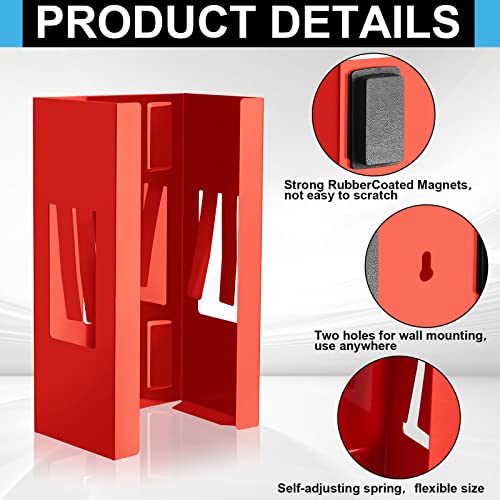 Image of Lounsweer 6 Pcs Magnetic Gloves Dispenser Holders Wall Mount Boxes of Gloves Commercial Quality Towels Wipes Paper Tissue Box Holder Kitchen Fridge Office Workshops Garage Tool Hospital (Red)