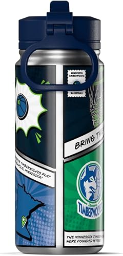 Miniatura 68 de Hydrapeak x NBA Los Angeles Lakers Botella de agua de 591 ml de acero inoxidable, botella deportiva con doble pared aislada con licencia oficial,