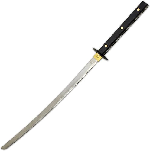 Miniatura 10 de Espada ninja clásica, longitud total de 41 pulgadas, mango de madera dura envuelta en piel de rayo, soporte de exhibición de madera