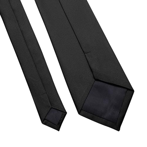 Image of DecTwig Men's Ties Solid Color Formal Neckties 3.15 inch (8CM) Black Ties For Men