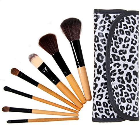7pcs Professional Cosmetic Make up Brushe Makeup Brushes Set Kit with Grey Leopard Pouch Case