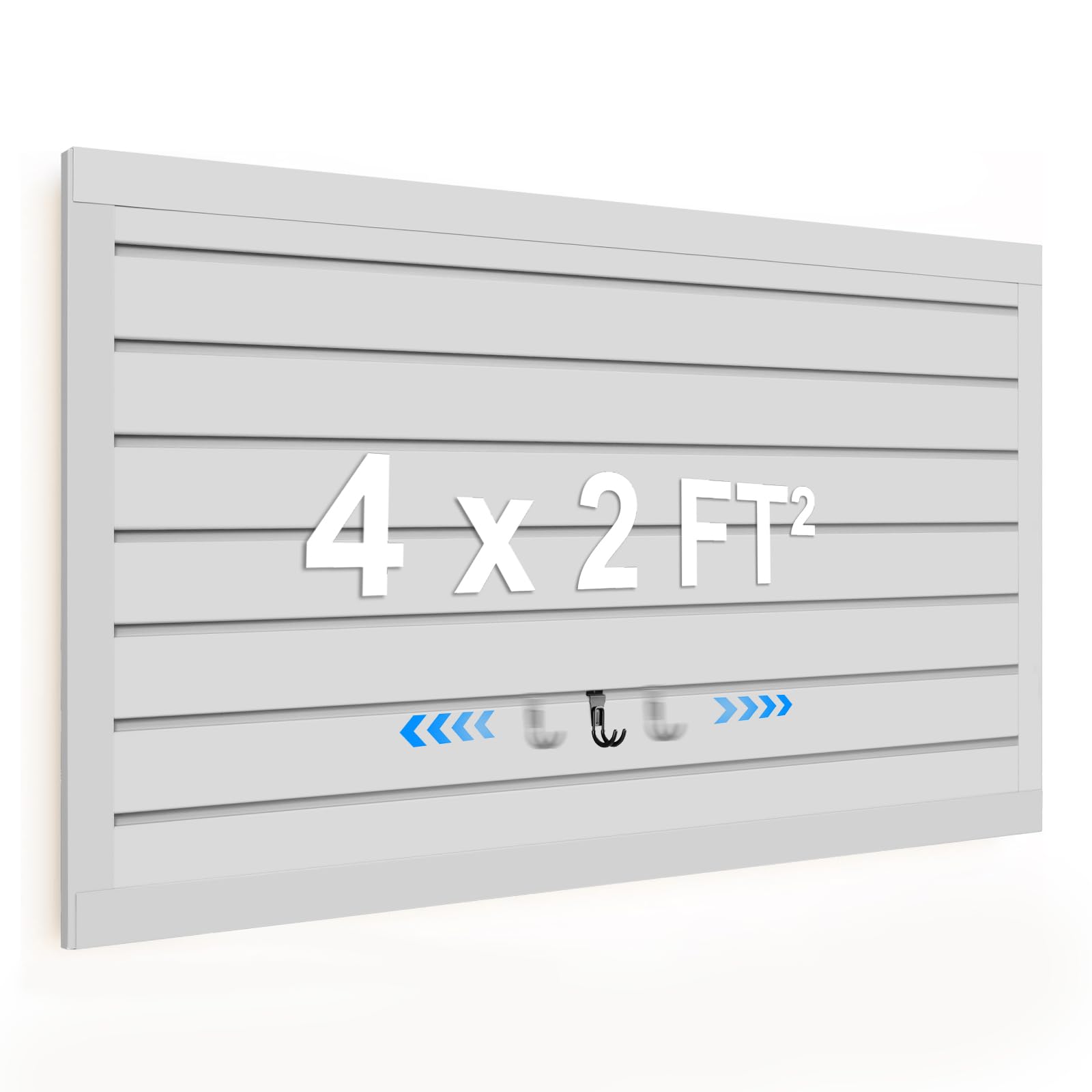 Photo 1 of [4x2 Ft²] PVC Slat Wall Paneling, Adjustable Slatwall Panels with Coupling Structure, Slatted Wall Panel System with Customizable Storage Options, DIY Cutting & Easy-to-Install Slatwall Board Shelves