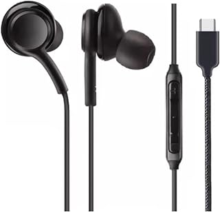 Fone de Ouvido com Fio, Entrada Tipo C, Som Balanceado, Redução de Ruído até 99,15%, USB-C, Cabo de Tecido Antitramado, IMPORT PREMIUM, Compatível com Samsung, Motorola, LG PREMIUM, Tipo C (Preto)