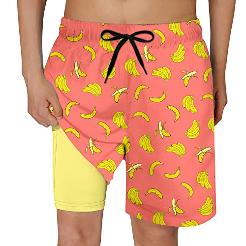 Image of Cozople Boys Swim Trunks Compression Liner Swim Shorts Quick Dry Bathing Suit with Boxer Brief Swimwear 2-20T