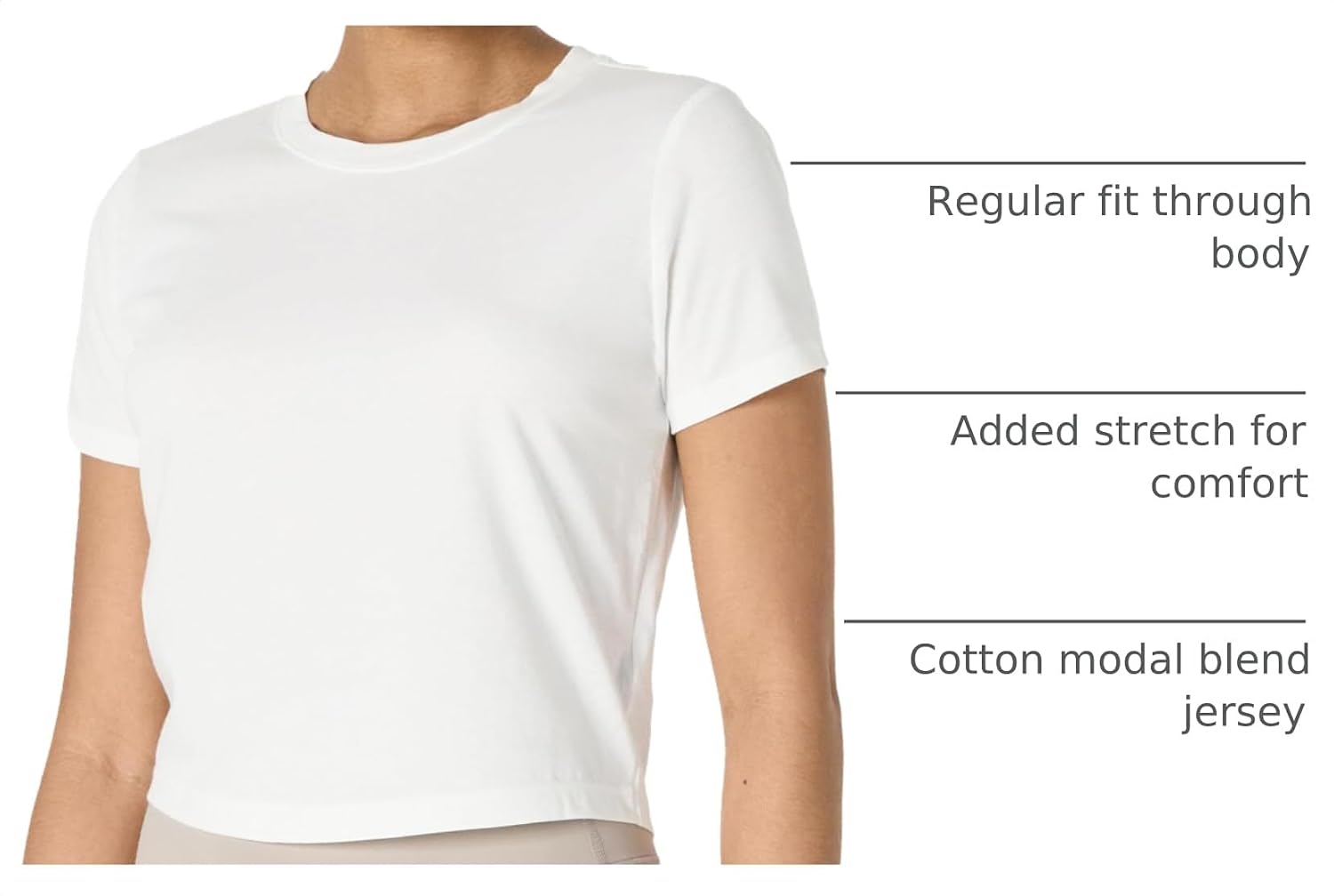Amazon Essentials Women's Regular Fit Active Soft Cotton Crewneck Short Sleeve Yoga Workout Lightweight Cropped T-Shirt image 3