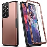 YOUMAKER Designed for Samsung Galaxy S21 Ultra Case with Built-in Screen Protector, Full Body Shockproof Rugged Protective Cover for Galaxy S21 Ultra 5G 6.8 inch - Bronze